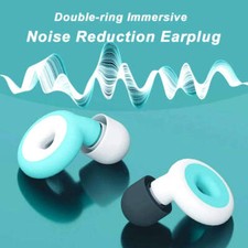 1Pair Sleep Noise Reduction Earplug Soft Silicone Ear Muffs Noise Protection Tra