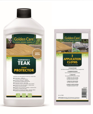 GOLDEN CARE TEAK PROTECTOR 1Liter + 3 Applikatortücher