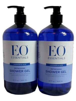 2X EO Essential Oils Lavender & Aloe Shower Gel 32 Oz. Each