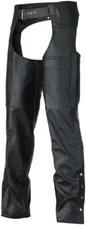 Vance Leather Black Motorcycle Chaps Men's Premium Leather Fully Lined SIZE XL