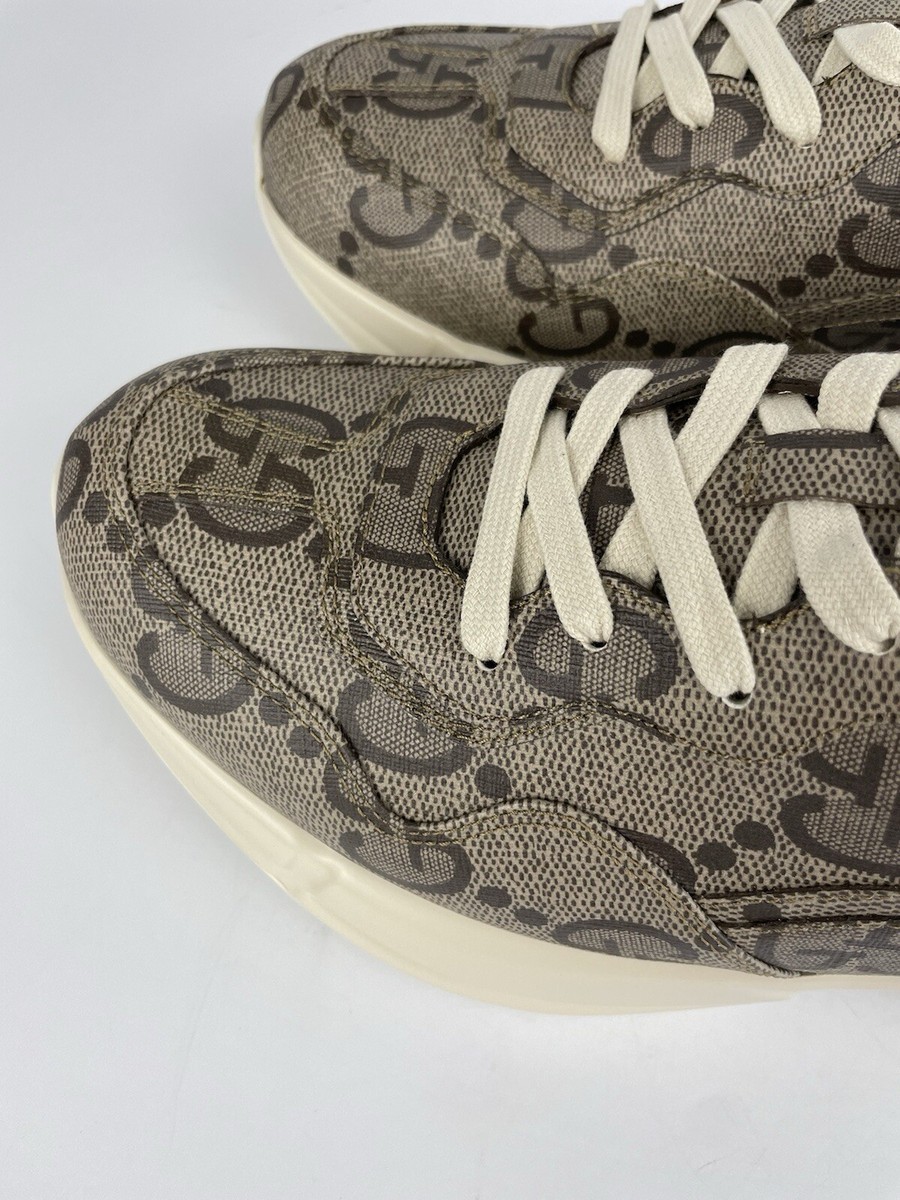 Gucci GG Rhyton 100 Beige Monogram Sneaker Men display picture 1