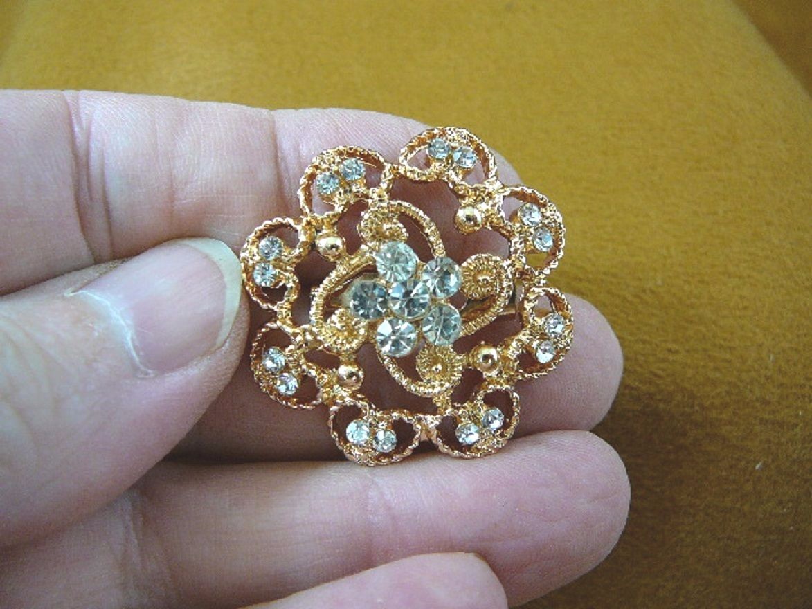 ♡専用♡ bb604-7) white rhinestone crystal filigree scrolled flower gold