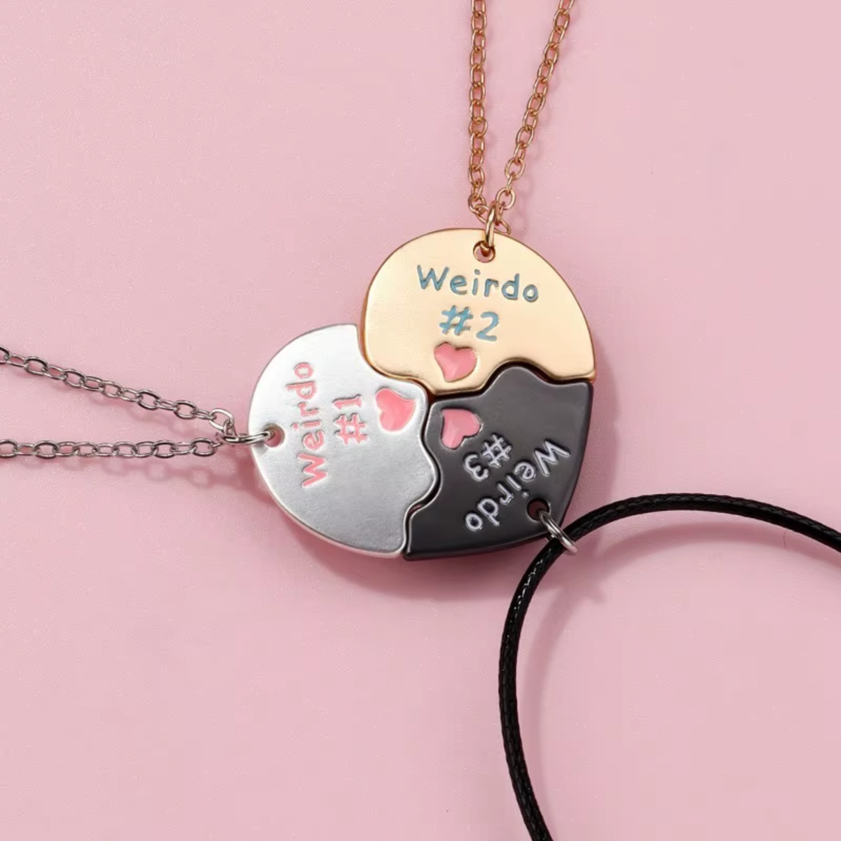 Weirdo Best Friends Forever 3 Piece Matching Friendship Necklace