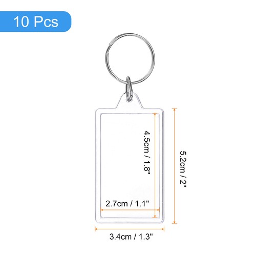 10 Pcs Photo Frame Keyring, 1.3 x 2 Inch Rectangular Photo Keychains - Picture 2 of 5