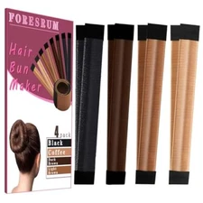 4 Pcs Magic Hair Bun Maker French Twist Donut Maker Fast & Easy Magic Bun Shaper