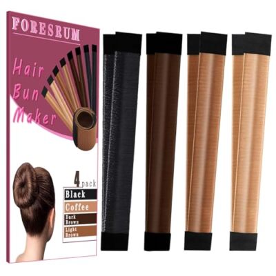 4 Pcs Magic Hair Bun Maker French Twist Donut Maker Fast & Easy Magic Bun Shaper
