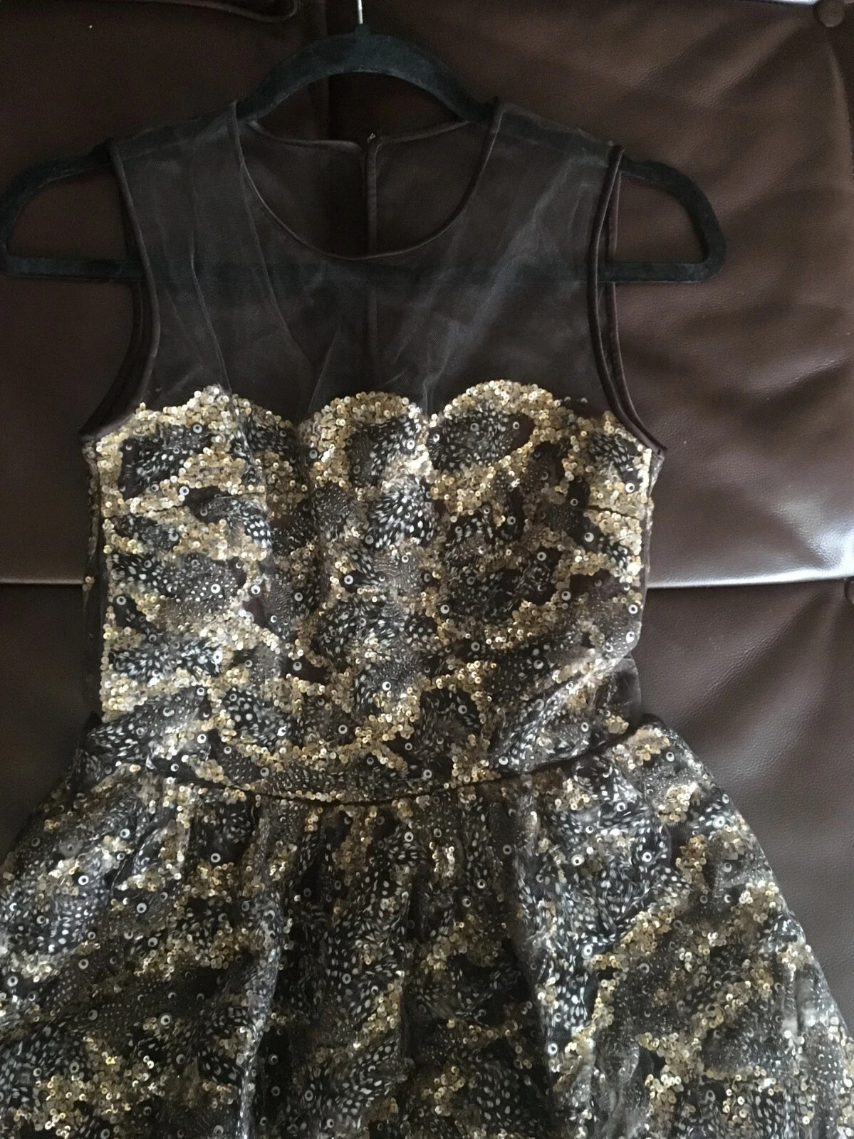 VALENTINO Abito abito con perline Oscar de la Renta $9 5K passerella bronzo piume metalliche 2US