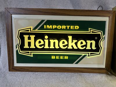TWO VINTAGE HEINEKEN BEER LIGHT UP SIGNS | eBay