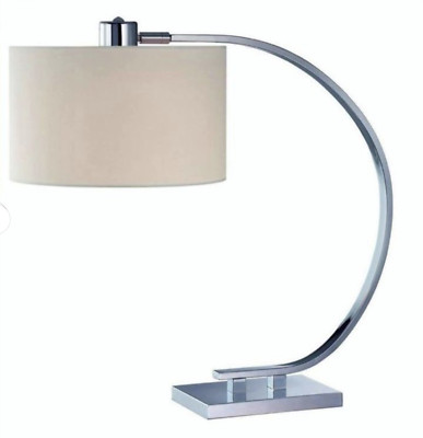 LITE SOURCE LS-21652 Single Light Down Lighting Table Lamp With White Fabric