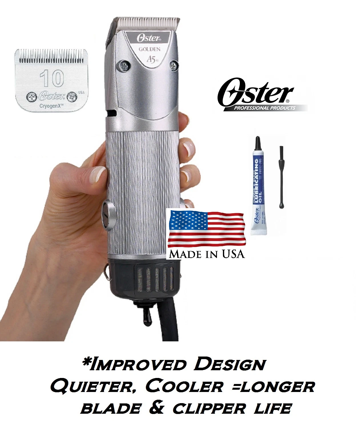 Oster GOLDEN A5 1 speed Clipper & CryogenX 10 blade PET DOG CAT HORSE Grooming