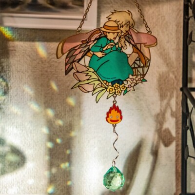 Ghibli Howl's Moving Castle Sun Catcher Wind Path Calcifer Stained