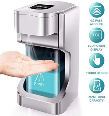 500ML Automatic Alcohol Dispenser Sprayer Bottles Infrared Motion Sensor US