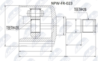 NPW-FR-023 NTY Gelenksatz, Antriebswelle FüR Ford