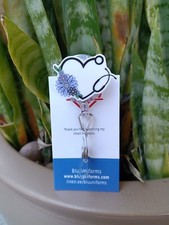 Heart Stethoscope Badge Reel Holder/ ID / Alligator Clip