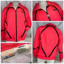Ellesse Tennis Warmup Jacket S Women Pink Nylon Zip Lined Hong Kong YGI D0-311