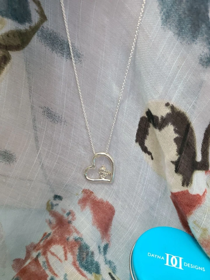 Georgia Tech серебро ожерелье сердце подвеска 15» цепочка новый - Изображение 4 из 4