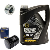 MotoröL Set 5W30 5 Liter + ÖLfilter SM 104 + Schraube FüR Fiat Doblo Lancia Y