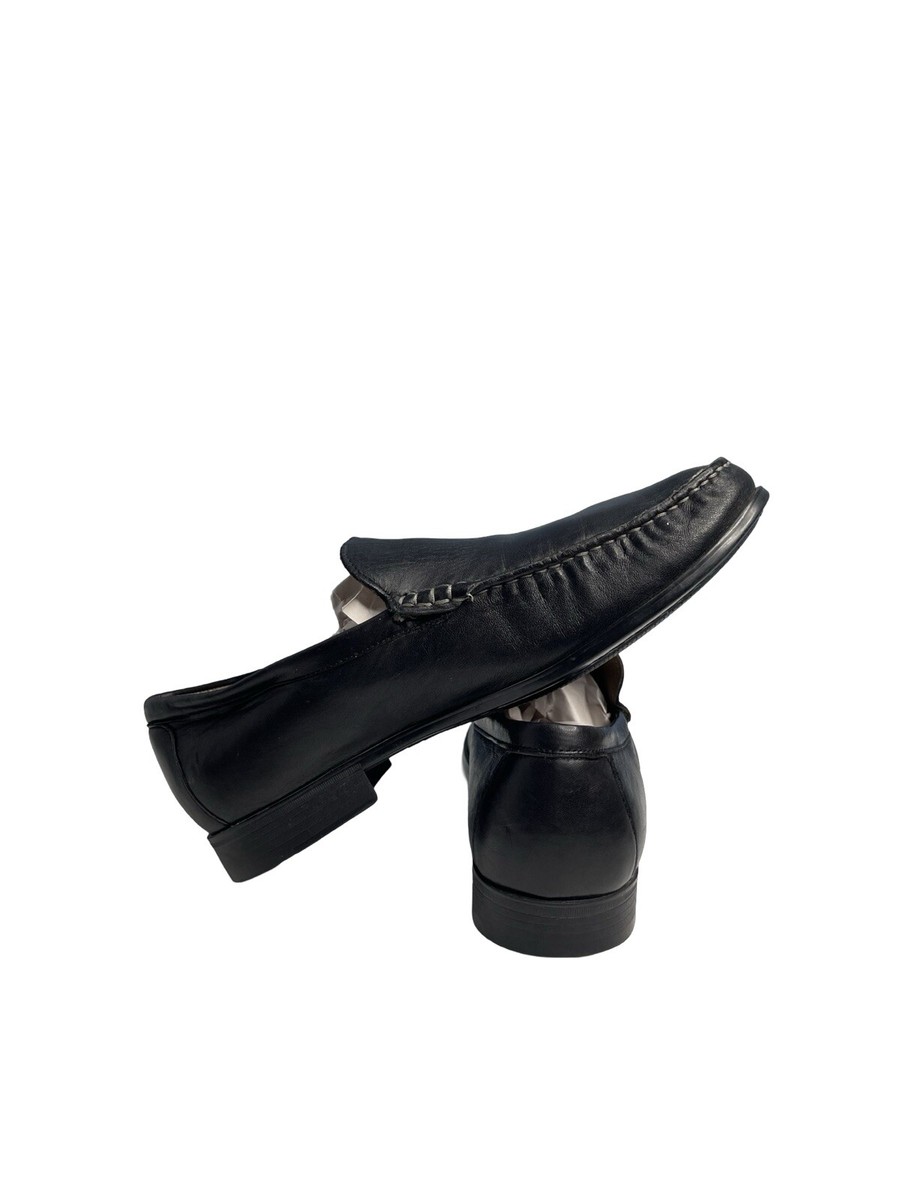 Johnston & Murphy Men\'s Cresswell Venetian sheepskin black leather 9M loafers. Johnston & Murphy Men main image 2