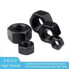 M2 M2.5-M30 Hex Full Nut DIN 934 Hexagon Nuts 8.8/12.9 High Tensile Black Nut