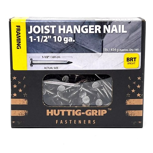Huttig Grip 10 Stärke Balkenaufhänger Nagel 1-1/2 Zoll HGN11210JH1 hell 1 Pfund 165 Nägel - Bild 6 von 6