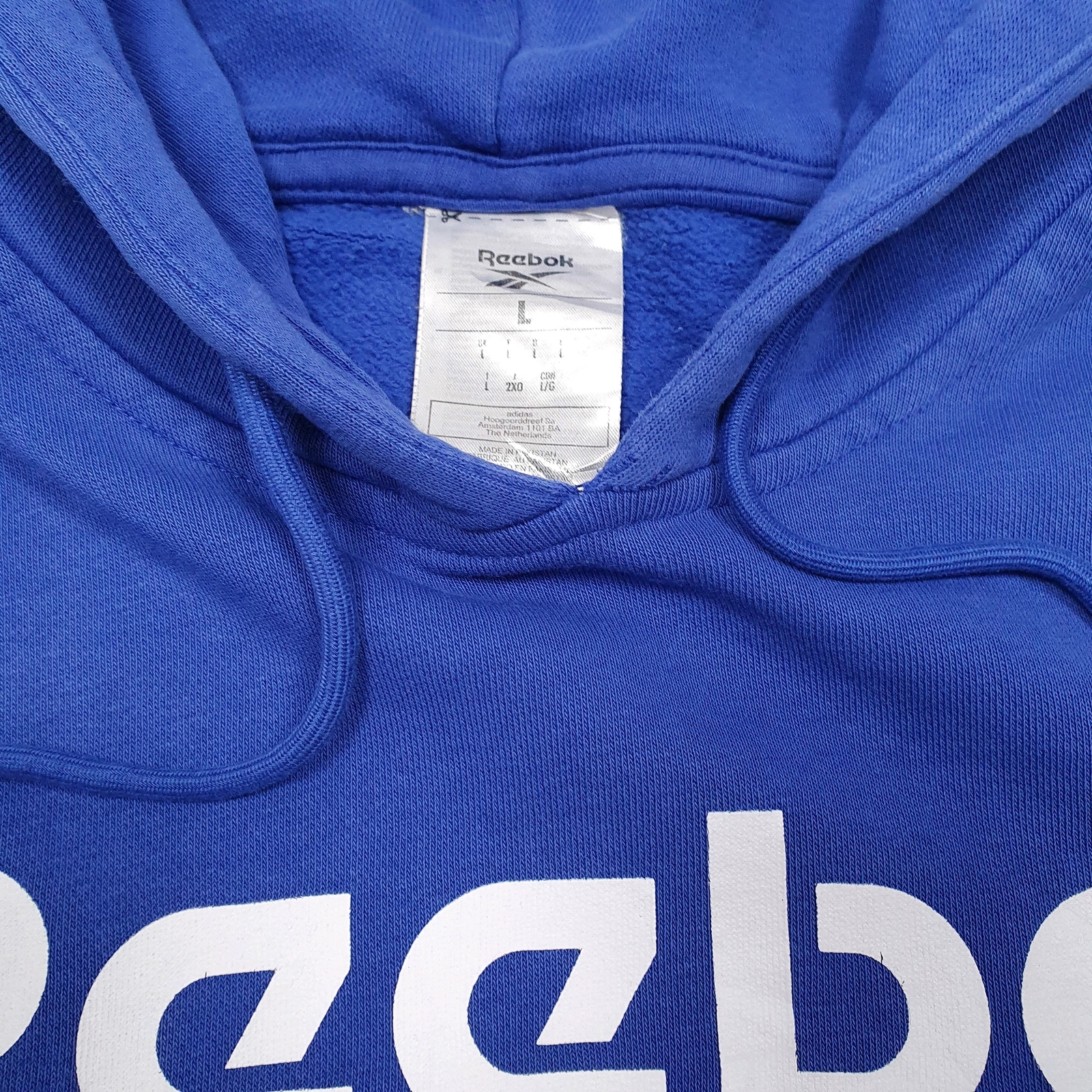 REEBOK Hoodie Spellout Jumper Sweatshirt Mens L image 2