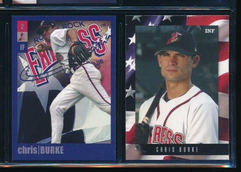 Lot (2) Chris Burke Team Issue Round Rock Express 2002 2003 (IH79) SWSW7