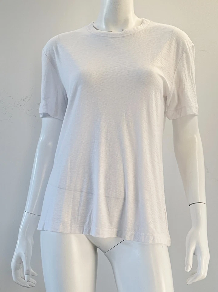 Camiseta James Perse Crepé Manga Corta Mezcla Algodón Talla 1/Pequeña Blanca Foto 2 de 4