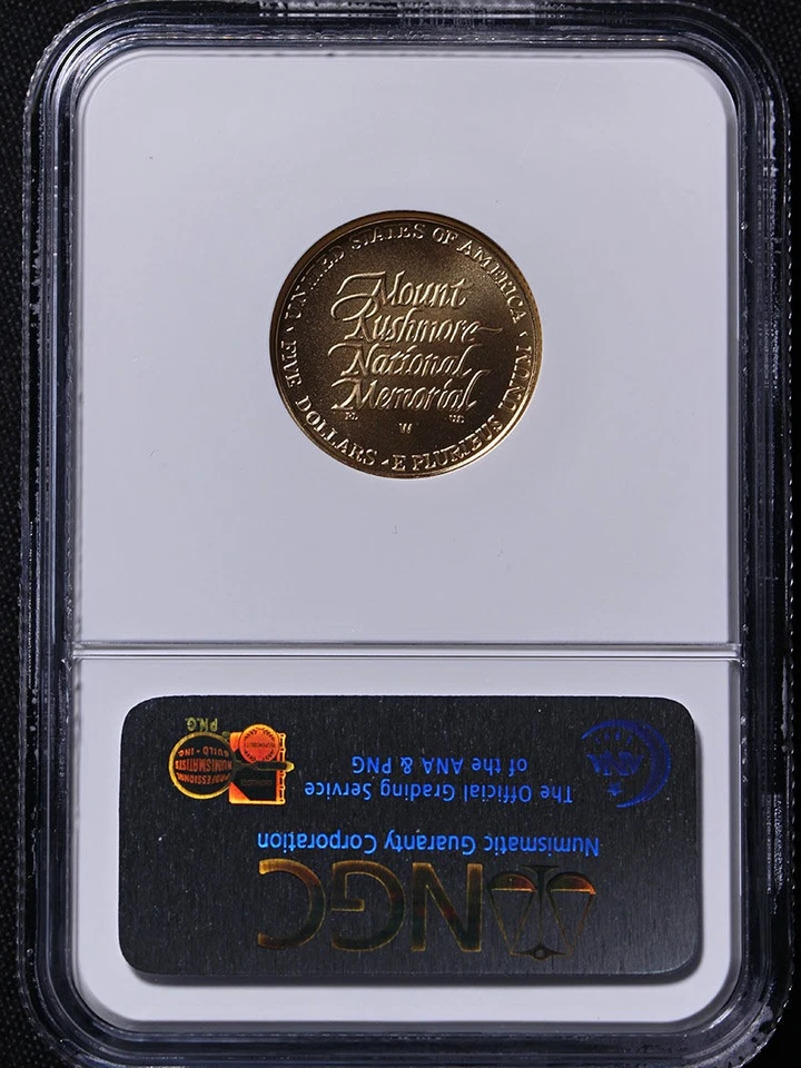1991-W Mount Rushmore Commemorative Gold $5 NGC MS70 - STOCK - Image 4 of 4