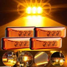 4x Amber 3led Side Marker Light Rv Trailer Truck Clearance Light Lamp Waterproof 4x Amber 3led Side Marker Light Rv Trailer Truck Clearance Light Lamp Waterproof