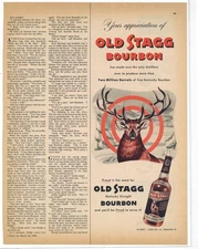 1955 Stagg Distilling Co. of Frankfurt, Kentucky Ad: Old Stagg Bourbon Whiskey