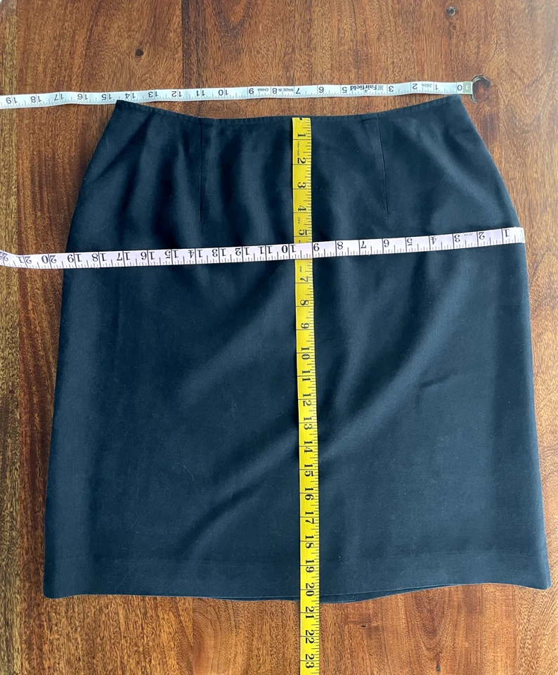 Mini-saia vintage Y2K Madison Studio 100% seda preta marmelo lápis joelho 8 28 29 - Imagem 2 de 4