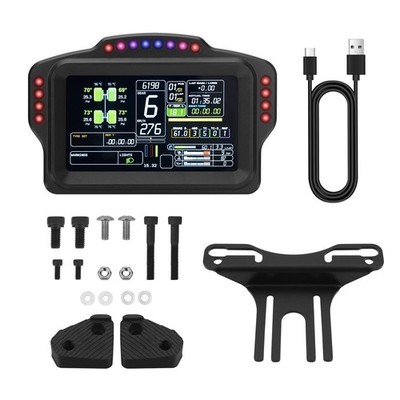 Sim Racing Dashboard with 5'' Screen & 16 RGB LEDs for Racing Games Accessories