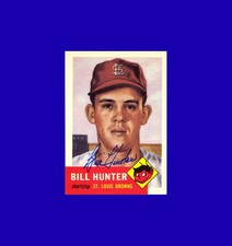 Billy Hunter 1991 Topps Archives 1953 Topps #166 - Browns - Signed AUTO