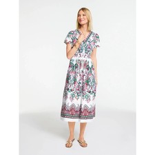 Talbots Modern Poplin Midi Dress - Jubilant Paisley 18W NEW with tags