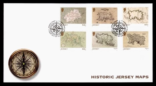 DR WHO 2021 GB JERSEY FDC HISTORIC MAP COMBO L1.18 M68299