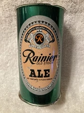 Vintage Rainier Ale Beer Can, 12oz. Flat Top, Factory Defect, No Top or Bottom.