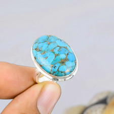 Turquoise Gemstone Ring Silver Ring 925 Sterling Silver Ring Women's Jewelry