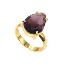 Amethyst Gold Plated Ring Birthday Gift Elegant Fashion Jewelry Ring Q662