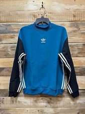 adidas Men's Authentic Stripe Crewneck Sweater DH3835 - S, Real Teal, Q1 C622T 