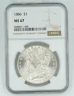 1886 NGC MS67 Morgan Silver Dollar Blast White