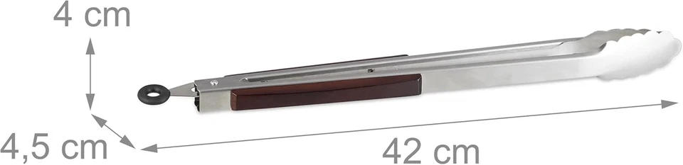 , Argento Pinza Da Cucina, Acciaio & Manico Legno, Accessori per Cucinare, Forch - Immagine 4 di 4