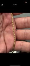 Solid 10K Yellow Gold Diamond-Cut Rope Bracel...
