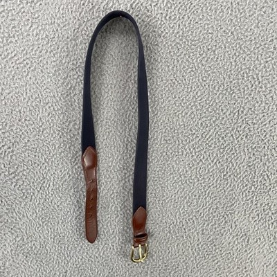 Coach Belt Women 95 cm Blue Leather Elastic Brass Single Tongue Buckle 36-37 in