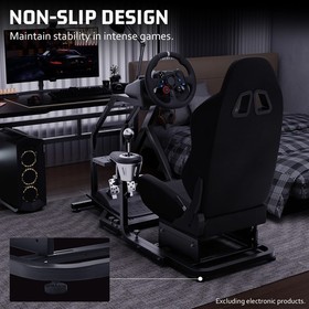 Hottoby Racing Simulator Cockpit With Comfortable Black Seat Fits Logitech G29