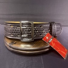 Safariland Model 87 Duty Belt - Size 30" - Sued Lined Basketweave - Black/Chrome
