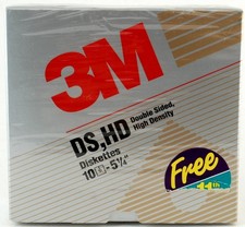 11 3M DS HD 5.25" Floppy Diskettes New Double Sided High Density Disks Discs