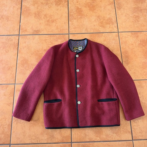 Lodenfrey, LODENFREY MUNICH Burgundy Wool 4-Button COAT Size Large 42 1970s Vintage Women’s