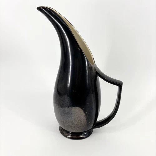 Vintage Redwing MCM Pitcher Ceramic Canada Iridescent Sculptural Spout 40’s