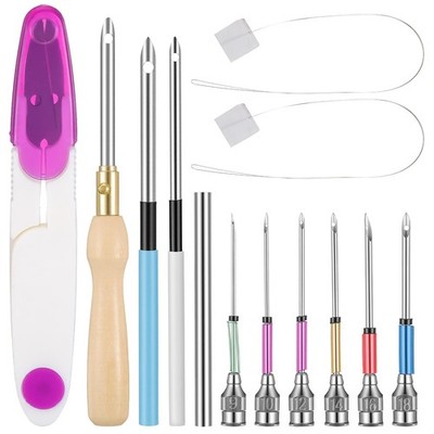 13 Pack Adjustable Punch Needle Tool Kit Wooden Multicolor