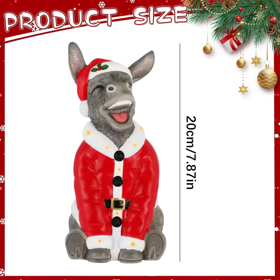 Christmas Donkey Santa Blow Mold Resin Ornament 2025 Home Depot 20cm NEW - Image 3 of 4